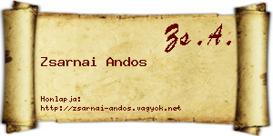 Zsarnai Andos névjegykártya